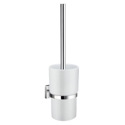Smedbo Wall Mounted Toilet Brush And Porcelain Container from B&Q