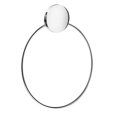 B&Q -  Polished Chrome Stainless Steel Towel Ring (W)17.2Cm Self Adhesive Wall Mounted Bathroom Towel Holder