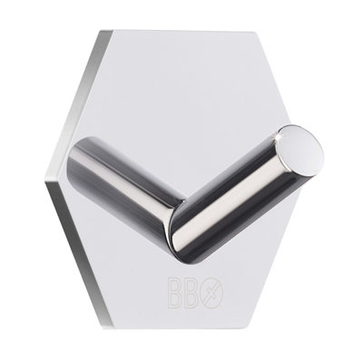 Beslagsboden - Single Hook, Hexagon, Self-Adhesive, Chromed B&Q