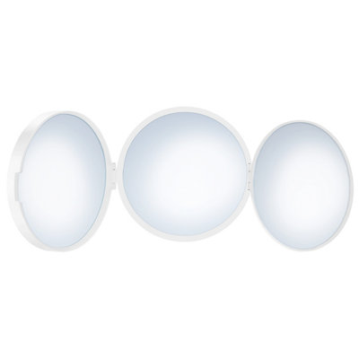 Smedbo Matt White Triple Sided Foldable Portable Travel Mirror (100mm) With 1X 5X 12X Magnification For Makeup Shaving Or Grooming from B&Q