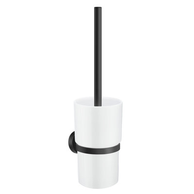 Smedbo Wall Mounted Toilet Brush And Porcelain Container from B&Q
