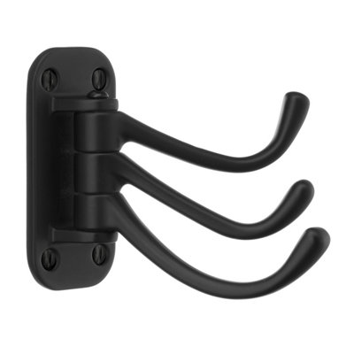 BeslagsbodenCoat HookTripleSwingBlackHeight 82 mm from B&Q