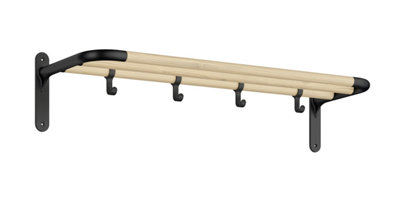 BeslagsbodenShoe/hat Rack With 4 Hooks. Matt Black/beech from B&Q