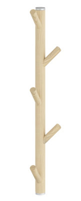BeslagsbodenCoat Rack In Beech/matt Grey5 Hooks. Vertical. from B&Q