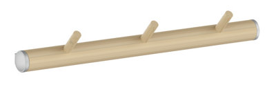 BeslagsbodenHook Rack With 3 Hooks. Matt Grey/beech. Horizontal from B&Q