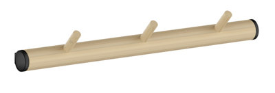 BeslagsbodenHook Rack3 Hooks. Matt Black/beech. Horizontal. from B&Q