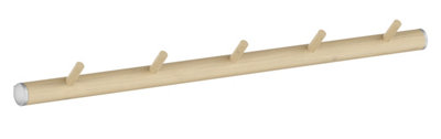BeslagsbodenHook Rack With 5 Hooks. Matt Grey/beech. Horizontal. from B&Q