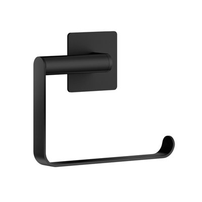 B&Q - BeslagsbodenCube Toilet Roll Holder. Matt Black. Self-Adhesive.