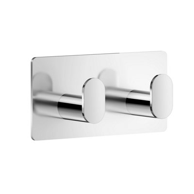 BeslagsbodenCube Double Towel Hook. Polished. Self-Adhesive. from B&Q