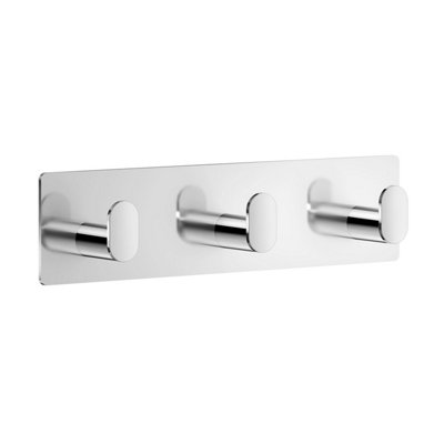 BeslagsbodenCube Triple Hook. Polished. Self-Adhesive. 192 X 48 mm. from B&Q