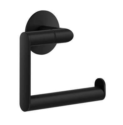 Smedbo Black Matt Self Adhesive Wall Mounted Toilet Roll Holder - Image 2