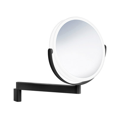 Smedbo Black Make Up Led Mirror 7X Magnification Swivel Arm from B&Q