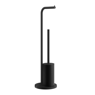 Beslagsboden Toilet Roll Holder And Toilet Brush Rust Resistant Black Stainless Steel Freestanding Toilet Paper Stand from B&Q