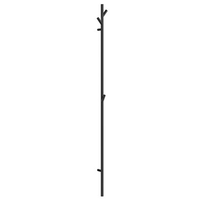 B&Q -  Black Stainless Steel Vertical Hanger Towel Hooks (H)172Cm Wall Mounted Bathroom Storage Robe Hooks Clothes Hanger Coat Peg