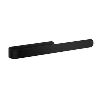 B&Q -  Black Stainless Steel Towel Rail 35Cm/13.8" Self Adhesive Wall Mounted Bathroom Towel Holder