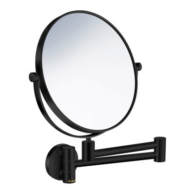 Smedbo Matt Black Double Sided MirrorWall Mounted Extendable Swing Arm Swivel 7X Magnification Bathroom Makeup Or Shaving from B&Q