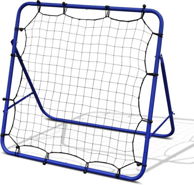  - Sunsport Football Rebounder Net 100X100Cm Kids Training Steel Frame Adjustable Angles Ground Pegs Boys & Girls