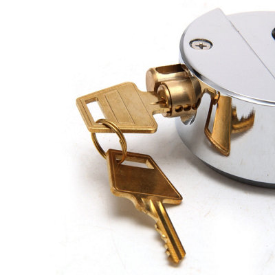 73mm Round Padlock Chrome WITH 2X KEYS