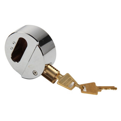 73mm Round Padlock Chrome WITH 2X KEYS