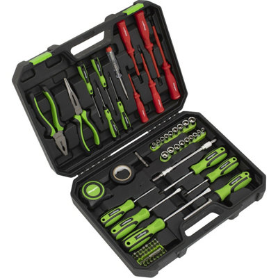 73pc Premium Tool Kit - Socket Set - Screwdriver Pliers Tape Measure & Bits