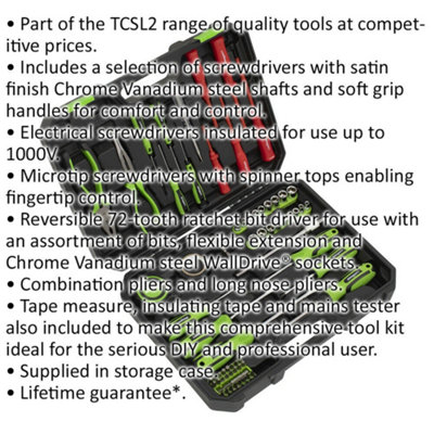 73pc Premium Tool Kit - Socket Set - Screwdriver Pliers Tape Measure & Bits