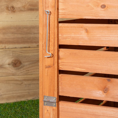 74 x 71cm Large Wooden Garden Waste Compost Bin with Removable Lid & Bottom Door