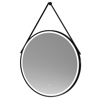 Royal Bathrooms Illuminated 800mm Black Wall Hung Led Touch Sensor Round Mirror from B&Q