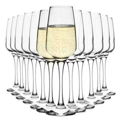 Homiu Florence Champagne Flutes Set Of 12230 MlCrystal Clear Premium Decorative Drinking GlasswareWine Prosecco Glasses from B&Q