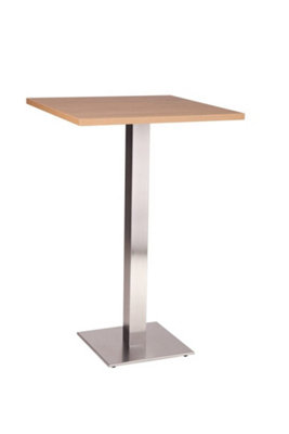  - Daniella Square Table Base Square Laminate Table Top Black Medium Poseur Oak 500 X 500mm Square