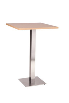  - Daniella Square Table Base Square Laminate Table Top Black Medium Poseur Beech 600 X 600mm Square