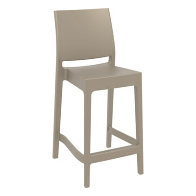 Spek Mid Height Bar Stool 65 Taupe (Suitable For Outdoor) from B&Q