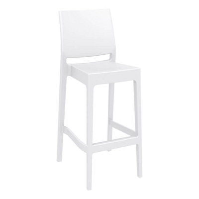 Spek Bar Stool 75White (Suitable For Outdoor) from B&Q