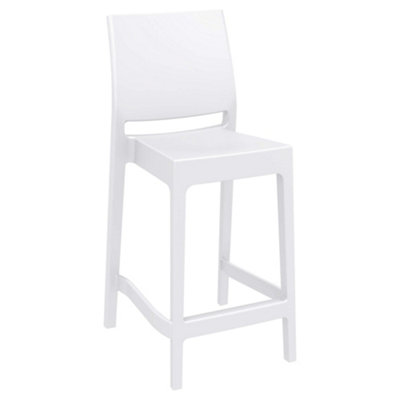 Spek Mid Height Bar Stool 65White (Suitable For Outdoor) from B&Q