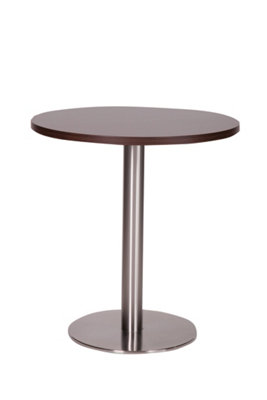  - Daniella Round Brushed Table Base Round Laminate Top Large Dining Wenge 900mm Diameter Round