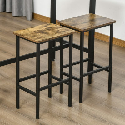  - Two Industrial Kitchen Bar Stool With Footrest.