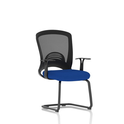  - Lasino Visitor Bespoke Fabric Seat Stevia Blue Cantilever Leg Mesh Chair