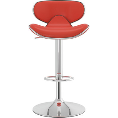 Netfurniture Unisex Red Wallon Stylish Adjustable Kitchen Bar Stool - Image 2