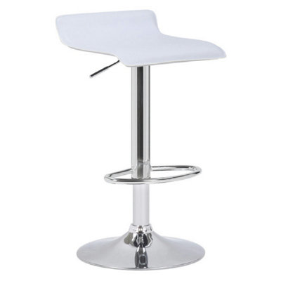  - Tempy Breakfast Bar Stool White Padded Seat Height Adjustable