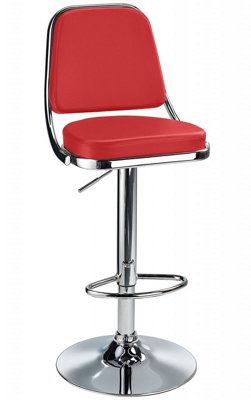 Romano Bar Stool Red Rest Height Adjustable from B&Q