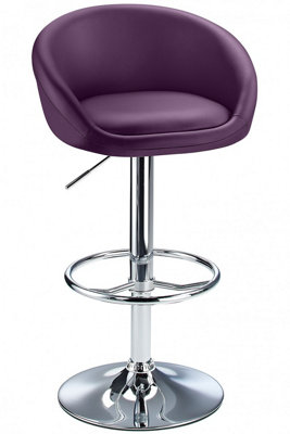 Lombardy Adjustable Breakfast Bar Stool Chrome & Purple from B&Q