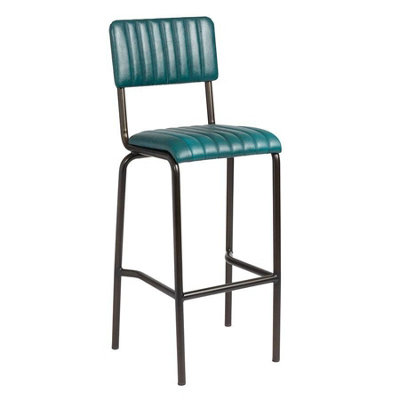 Creme Bar StoolRibbedLascariTeal from B&Q