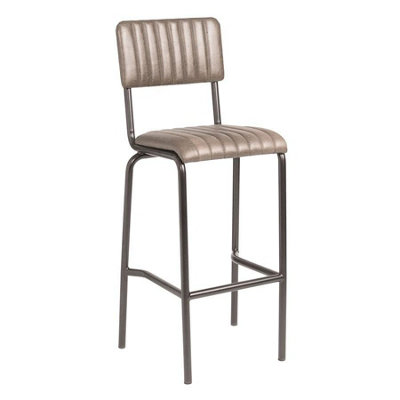 Creme Bar StoolRibbed- Lascari Silver from B&Q