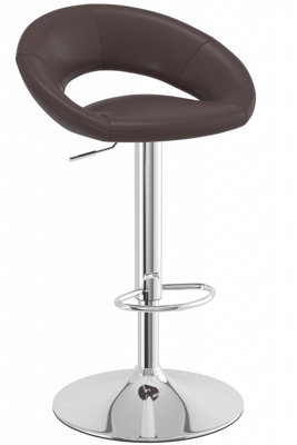 Serene Brown Breakfast Bar Stool Height Adjustable from B&Q