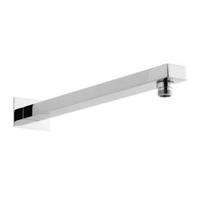 B&Q -  380mm Rectangular Brass Chrome Finish Wall Mounted Shower Arm