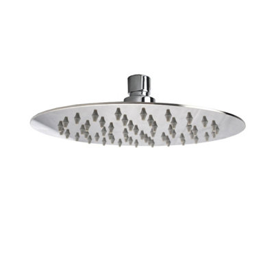 Nes Home 200mm Ultra Thin Round Shower Head Chrome from B&Q