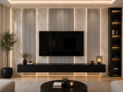  - Acoustic Slat Wall Panels In White 60 X 240Cm Pack Of 4 Slatted Decorative Panels Covers 5.76M²