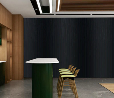  - Acoustic Slat Wall Panels Black 60 X 240Cm Pack Of 4 Slatted Decorative Panels Covers 5.76M²