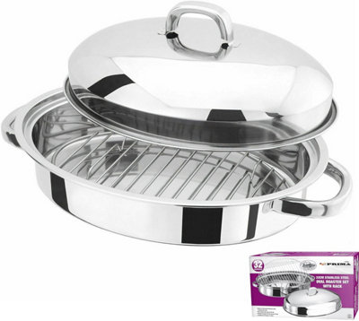 32Cm Stainless Steel Roasting Tray Pan from B&Q