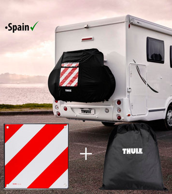 Thule 2,3 Bike Cover Ideal For Caravan & Motorhome Cycle Carrier Racks With Spanish Warning Sign from B&Q