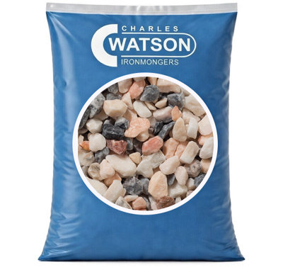 Charles Watson Flamingo Chippings 1420mm  Light Pink Cream & White Approx. 20Kg Polybag from B&Q